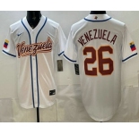 Men's Venezuela #26 Venezuela White 2026 World Baseball Classic Cool Base Jersey