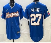 Men's Venezuela #27 Jose Altuve Blue 2026 World Baseball Classic Cool Base Jersey