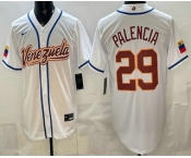Men's Venezuela #29 Daniel Palencia White 2026 World Baseball Classic Cool Base Jersey