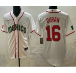 Men's Mexico #16 Jarren Duran White 2026 World Baseball Classic Cool Base Jersey