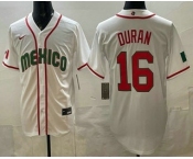 Men's Mexico #16 Jarren Duran White 2026 World Baseball Classic Cool Base Jersey
