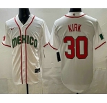 Men's Mexico #30 Alejandro Kirk White 2026 World Baseball Classic Cool Base Jersey