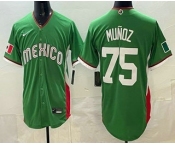 Men's Mexico #75 Andres Munoz Green 2026 World Baseball Classic Cool Base Jersey