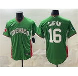 Men's Mexico Baseball #16 Jarren Duran Green 2026 World Baseball Classic Home Stadium Stitched Jersey