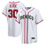 Men's Mexico Baseball #30 Alejandro Kirk White 2026 World Baseball Classic Home Stadium Stitched Jersey