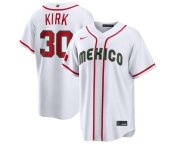 Men's Mexico Baseball #30 Alejandro Kirk White 2026 World Baseball Classic Home Stadium Stitched Jersey