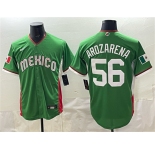 Men's Mexico Baseball #56 Randy Arozarena Green 2026 World Baseball Classic Home Stadium Stitched Jersey