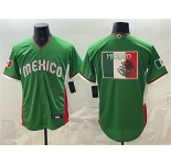 Men's Mexico Baseball Team Big Logo Green 2026 World Baseball Classic Home Stadium Stitched Jersey