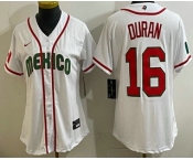 Women's Mexico #16 Jarren Duran White 2026 World Baseball Classic Cool Base Jersey