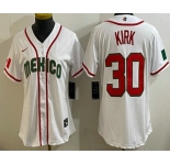 Women's Mexico #30 Alejandro Kirk White 2026 World Baseball Classic Cool Base Jersey