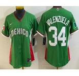 Women's Mexico #34 Fernando Valenzuela Green 2026 World Baseball Classic Cool Base Jersey