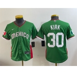 Youth Mexico Baseball #30 Alejandro Kirk Green 2026 World Baseball Classic Stadium Stitched Baseball Jersey