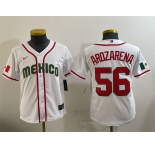 Youth Mexico Baseball #56 Randy Arozarena White 2026 World Baseball Classic Home Stadium Stitched Baseball Jersey
