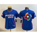 Youth Puerto Rico Baseball Royal 2026 World Baseball Classic Big Logo Road Stadium Stitched Baseball Jersey