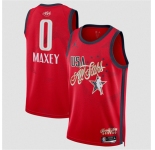 Men's 2026 All-Star #0 Tyrese Maxey Red Stitched Basketball Jersey