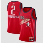 Men's 2026 All-Star #2 Cade Cunningham Red Stitched Basketball Jersey