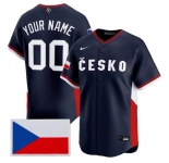 Custom Czech Republic Baseball Nike Navy 2026 World Baseball Classic Jersey