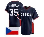 Men's Czech Republic Baseball #35 Ondej Satoria Nike Navy 2026 World Baseball Classic Jersey