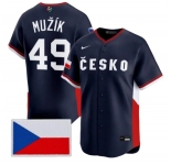 Men's Czech Republic Baseball #49 Martin Muk Nike Navy 2026 World Baseball Classic Jersey