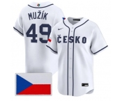 Men's Czech Republic Baseball #49 Martin Muk Nike White 2026 World Baseball Classic Jersey