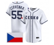 Men's Czech Republic Baseball #55 Martin Cervenka Nike White 2026 World Baseball Classic Jersey