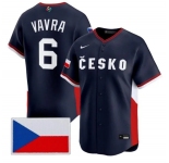 Men's Czech Republic Baseball #6 Terrin Vavra Nike Navy 2026 World Baseball Classic Jersey