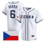 Men's Czech Republic Baseball #6 Terrin Vavra Nike White 2026 World Baseball Classic Jersey