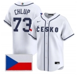 Men's Czech Republic Baseball #73 Marek Chlup Nike White 2026 World Baseball Classic Jersey