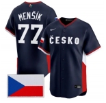 Men's Czech Republic Baseball #77 Vojtch Menk Nike Navy 2026 World Baseball Classic Jersey
