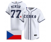 Men's Czech Republic Baseball #77 Vojtch Menk Nike White 2026 World Baseball Classic Jersey