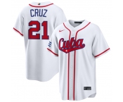 Men's Cuba Baseball #21 Naykel Cruz White 2026 World Baseball Classic Home Stadium Stitched Jersey