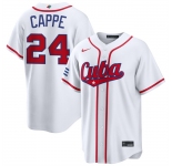 Men's Cuba Baseball #24 Yiddi Cappe White 2026 World Baseball Classic Home Stadium Stitched Jersey
