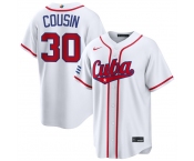 Men's Cuba Baseball #30 Josimar Cousin White 2026 World Baseball Classic Home Stadium Stitched Jersey