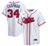 Men's Cuba Baseball #34 Emmanuel Chapman White 2026 World Baseball Classic Home Stadium Stitched Jersey