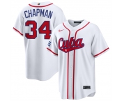 Men's Cuba Baseball #34 Emmanuel Chapman White 2026 World Baseball Classic Home Stadium Stitched Jersey