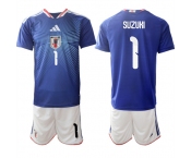 Men's Japan #1 SUZUKI National Team FIFA x World Cup 2026 Home Blue On Field Jersey