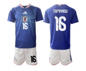 Men's Japan #16 TOMIYASU National Team FIFA x World Cup 2026 Home Blue On Field Jersey