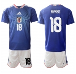 Men's Japan #18 AYASE National Team FIFA x World Cup 2026 Home Blue On Field Jersey