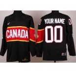 2014 Winter Olympics Canada Team Black Customized Hockey Jerseys