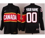 2014 Winter Olympics Canada Team Black Customized Hockey Jerseys