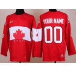 2014 Winter Olympics Canada Team Red Customized Hockey Jerseys