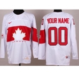 2014 Winter Olympics Canada Team White Customized Hockey Jerseys