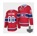 Adidas Canadiens Custom Red Home Authentic 2021 NHL Stanley Cup Final Patch Jersey