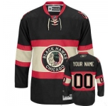Customized Chicago Blackhawks Jersey Black Third Man Hockey