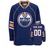 Customized Edmonton Oilers Jersey Dark Blue Third Man Hockey