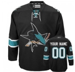 Customized San Jose Sharks Jersey Black Third Man Hockey