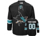 Customized San Jose Sharks Jersey Black Third Man Hockey