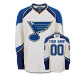 Customized St Louis Blues Jersey White Away Man Hockey