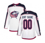 Men's Blue Jackets Personalized White Road Hockey Jersey