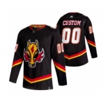 Men's Calgary Flames Custom Black 2020-21 Reverse Retro Alternate Hockey Jersey
